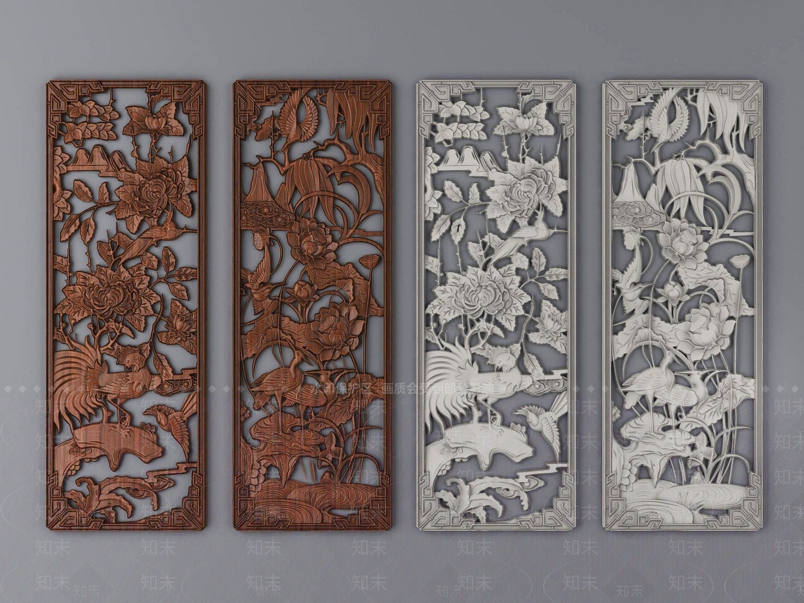 现代雕花花格3D模型下载【ID:1191226540】