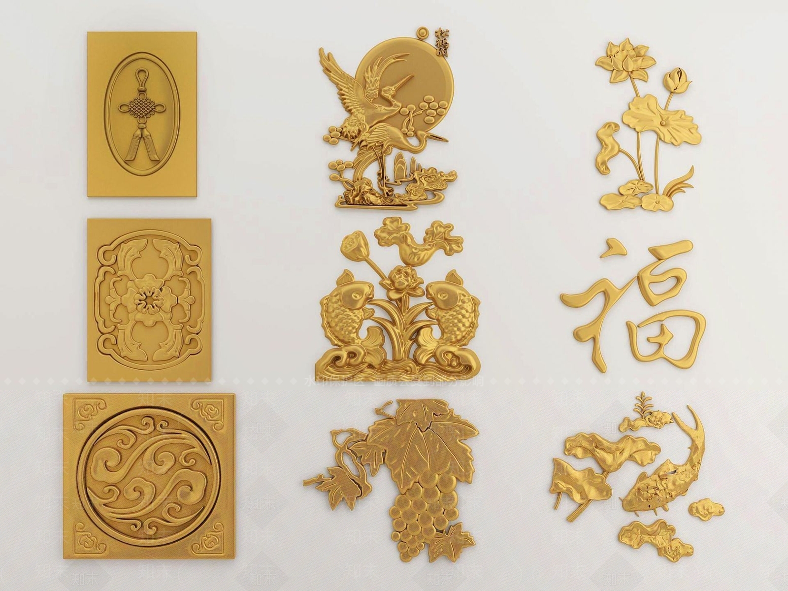 现代雕花花格3D模型下载【ID:1191226569】