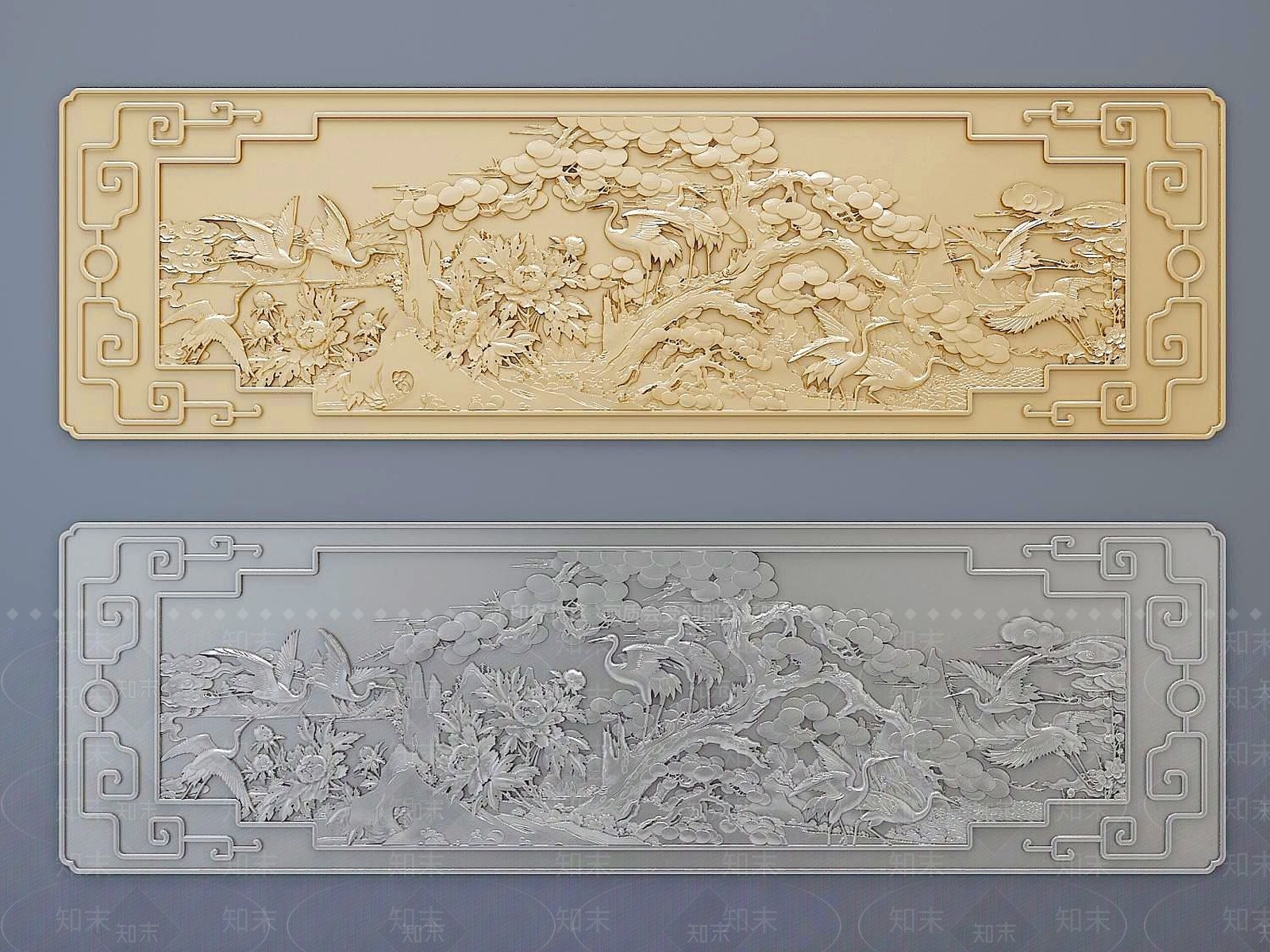 现代雕花花格墙饰3D模型下载【ID:1191226843】