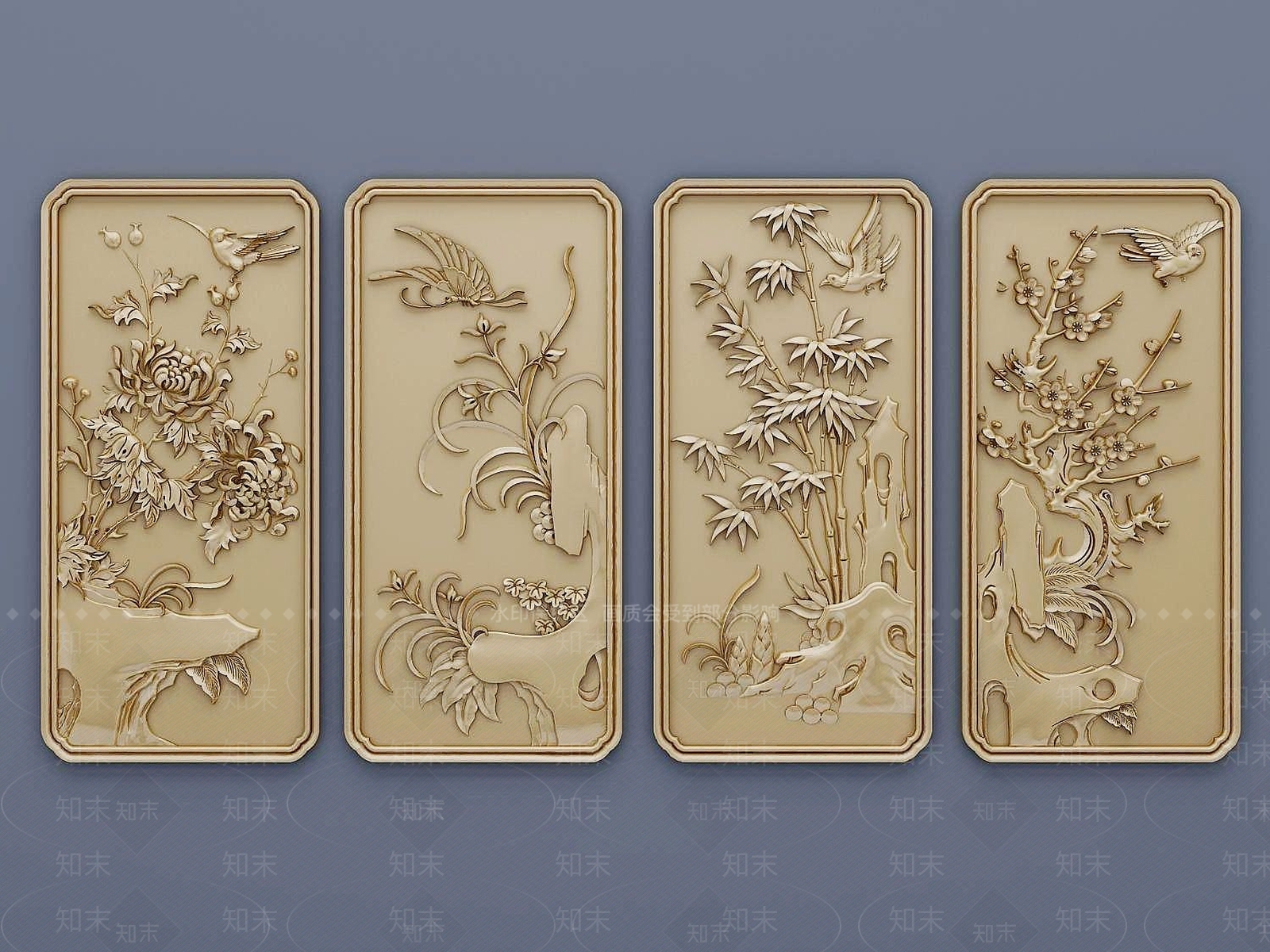 现代雕花花格3D模型下载【ID:1191226919】