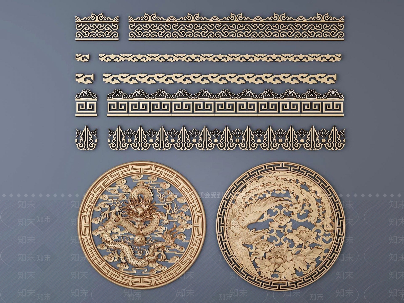 现代雕花花格3D模型下载【ID:1191227196】