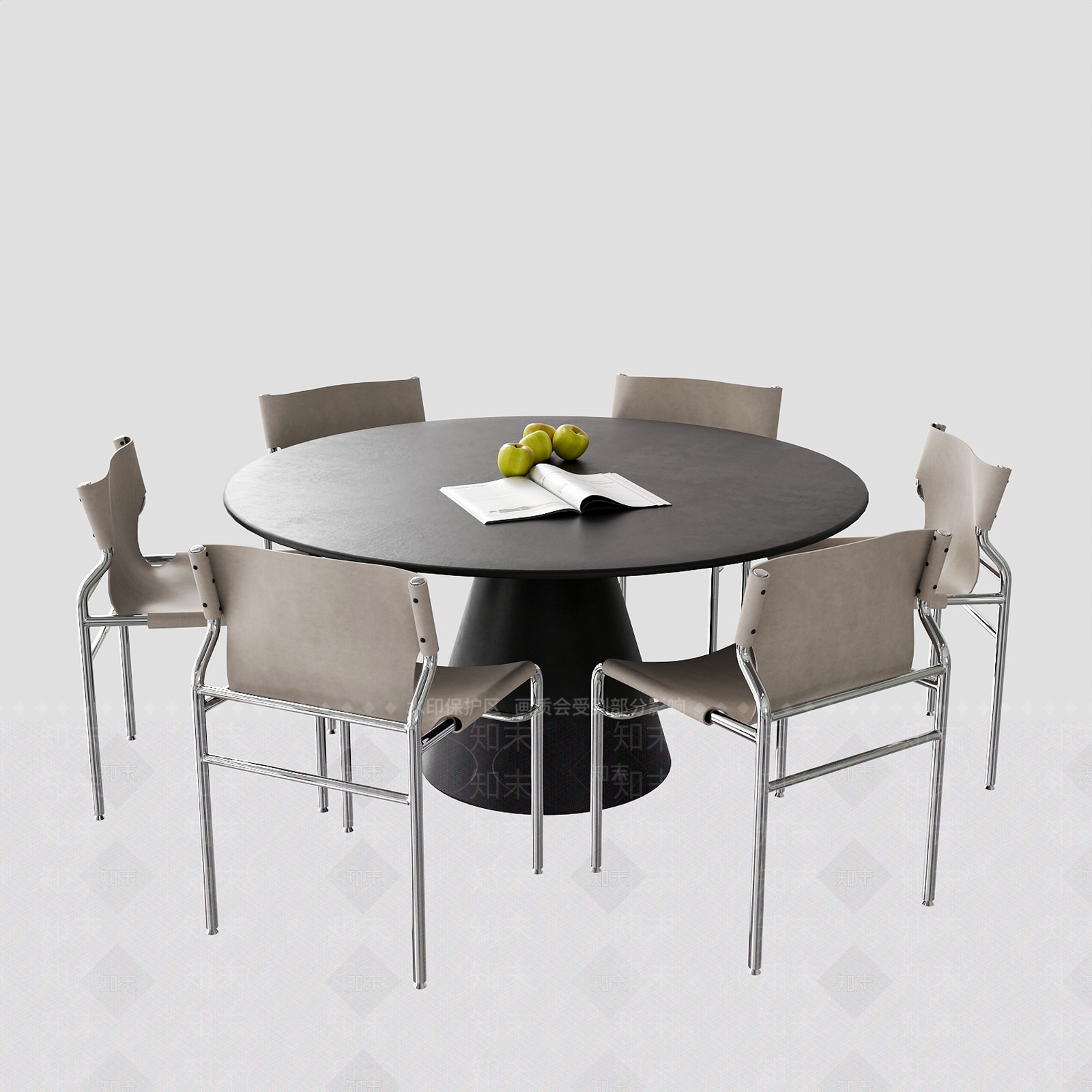 现代轻奢餐桌椅3D模型下载【ID:1191252480】