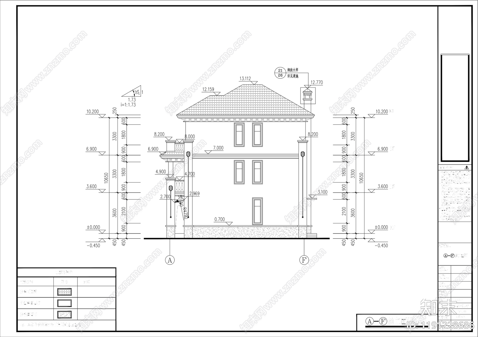 欧式住宅楼建筑cad施工图下载【ID:1191228686】