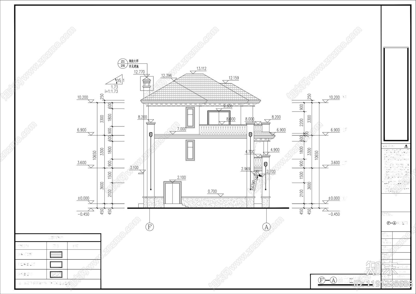 欧式住宅楼建筑cad施工图下载【ID:1191228686】
