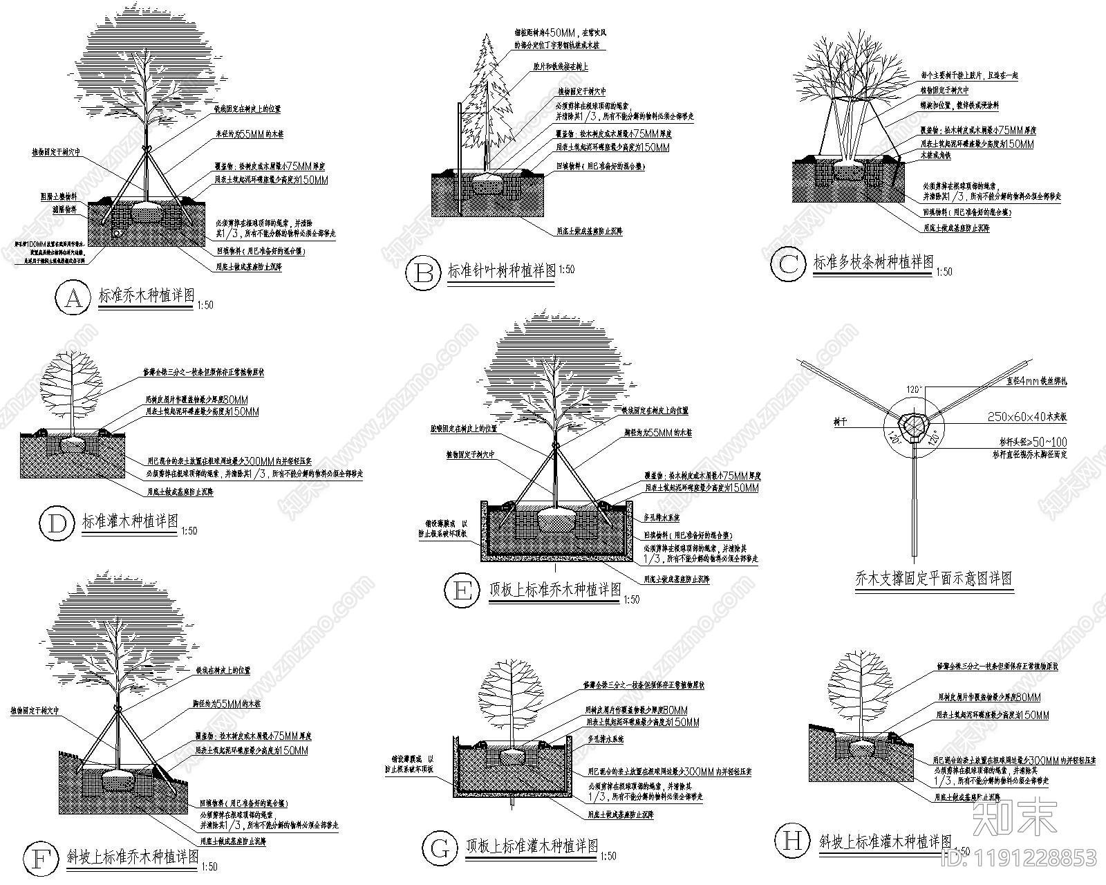 现代综合植物图库cad施工图下载【ID:1191228853】