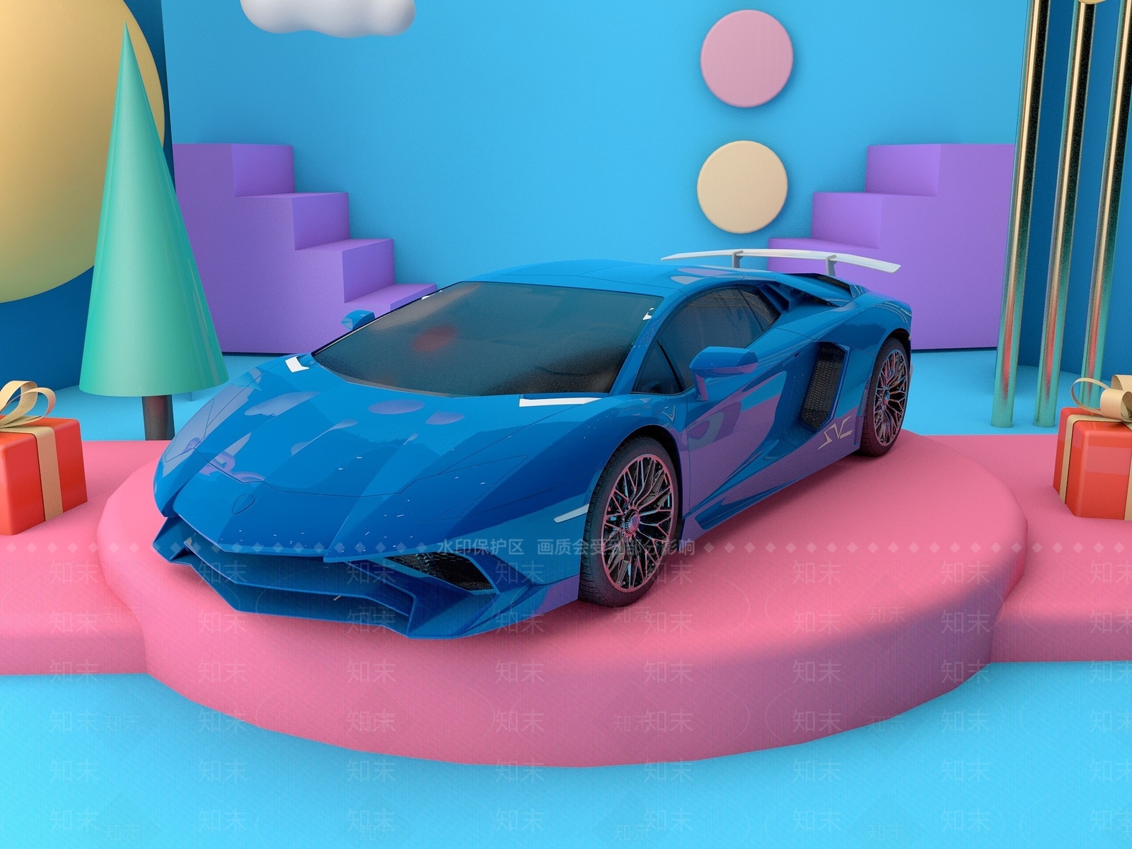现代跑车3D模型下载【ID:1191229691】