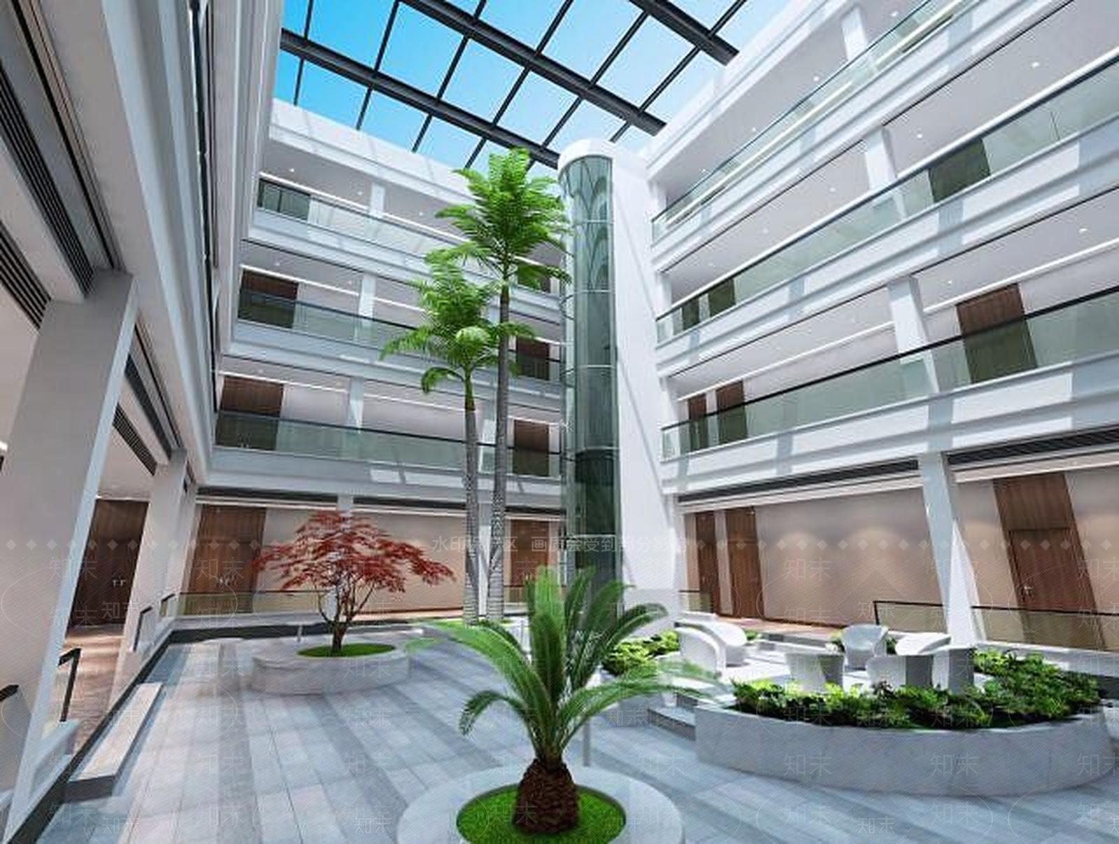 现代商场中庭3D模型下载【ID:1191230676】