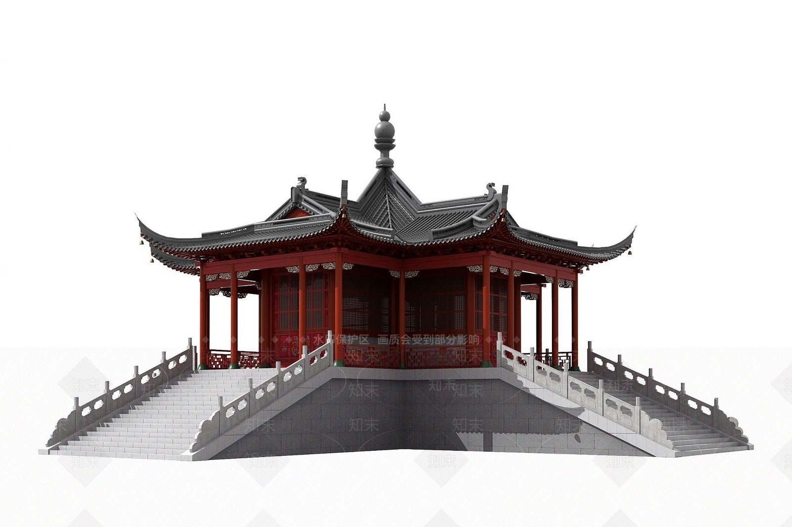 中式古建寺庙佛寺舍利殿33D模型下载【ID:1191359722】