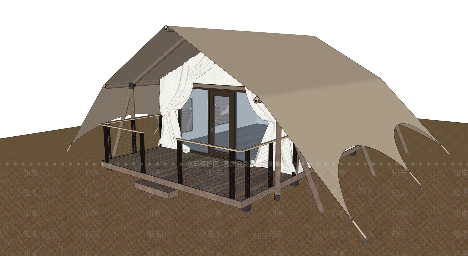 现代简约风格建筑SU模型下载【ID:1191231173】