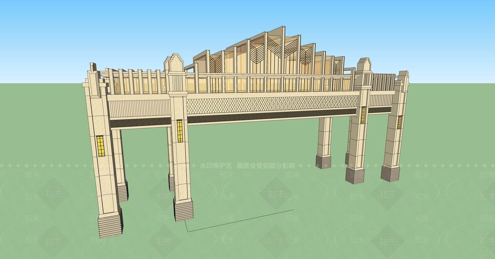 欧式入口大门SU模型下载【ID:1191231389】
