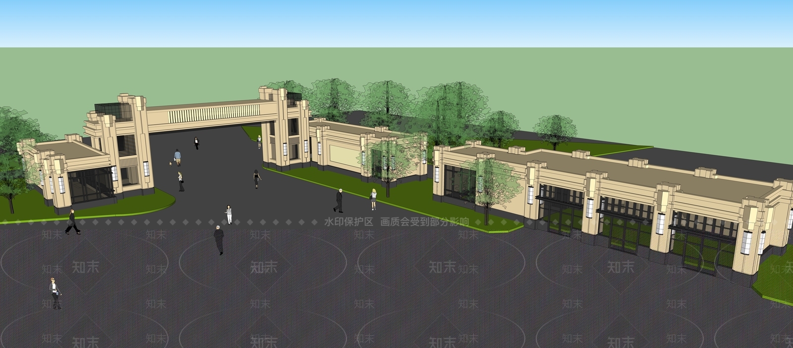 欧式入口大门SU模型下载【ID:1191232243】