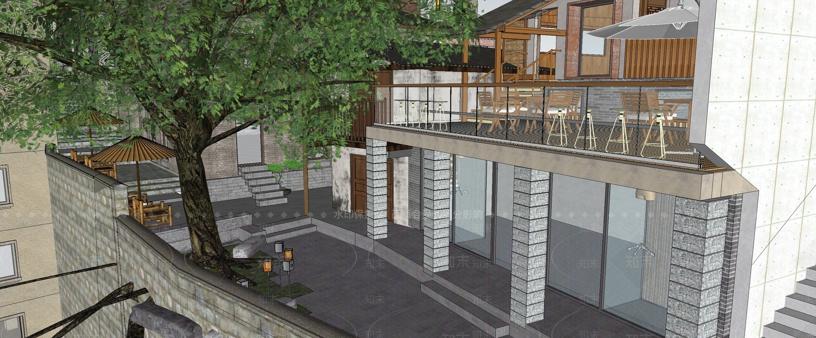 现代其他景观小建筑SU模型下载【ID:1191232404】