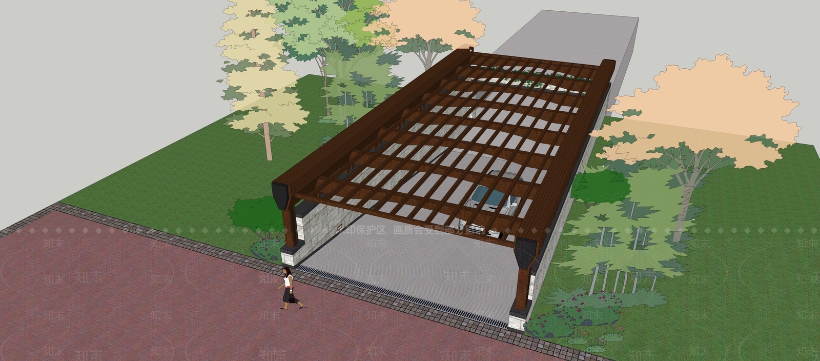 现代入口大门SU模型下载【ID:1191232996】