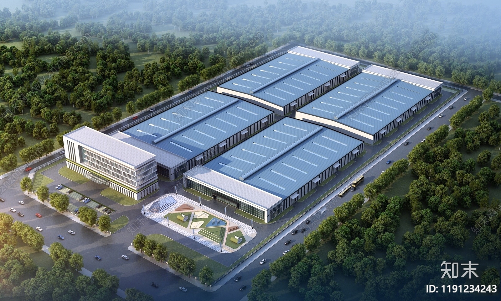 现代厂房施工图下载【ID:1191234243】