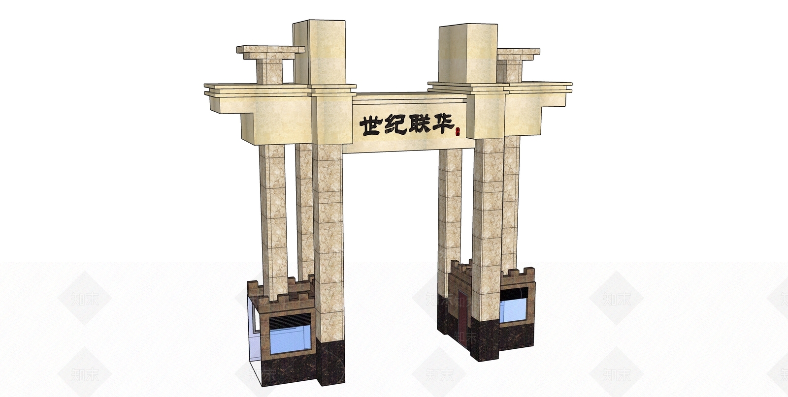 欧式牌坊牌楼SU模型下载【ID:1191235234】