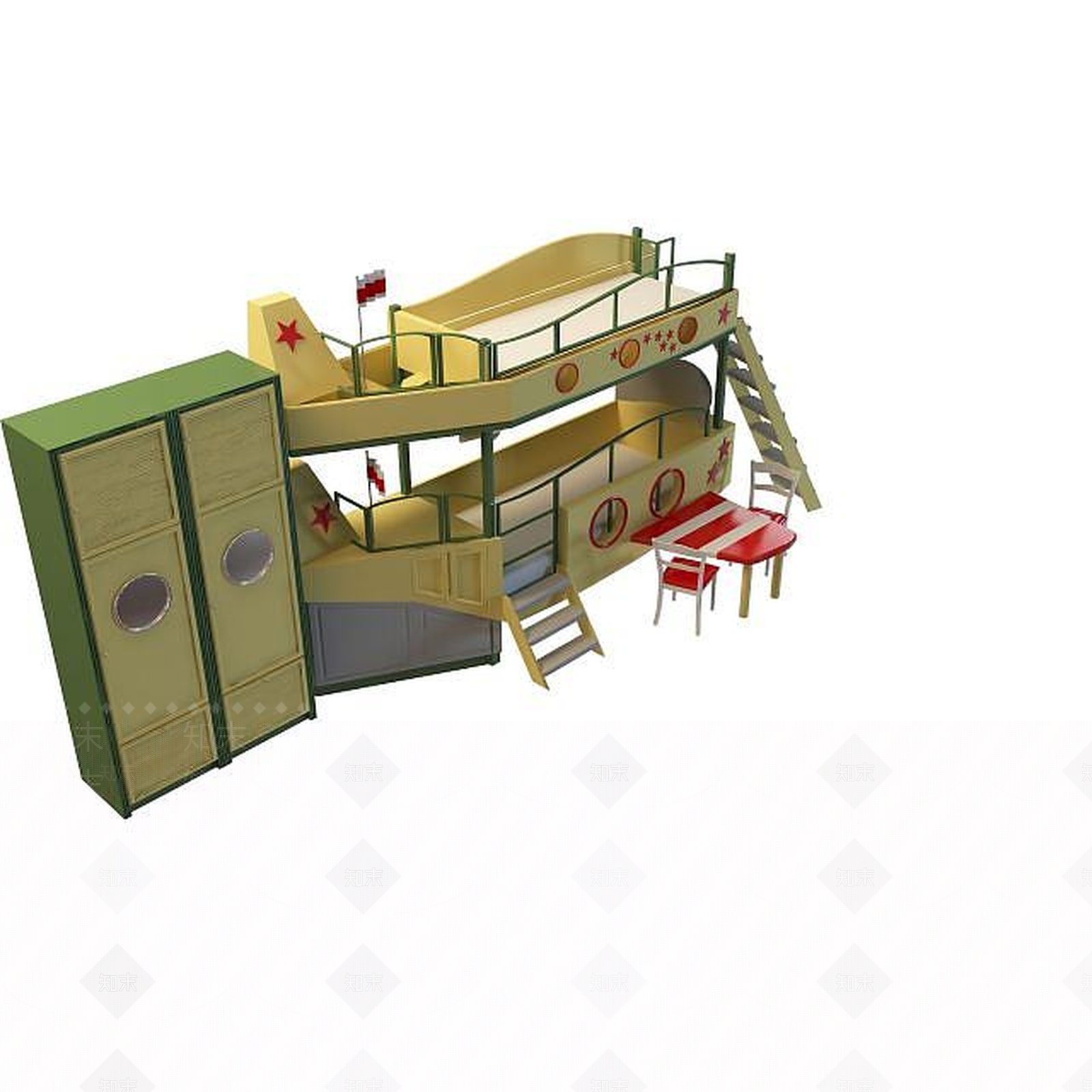 现代双人床3D模型下载【ID:1199507254】