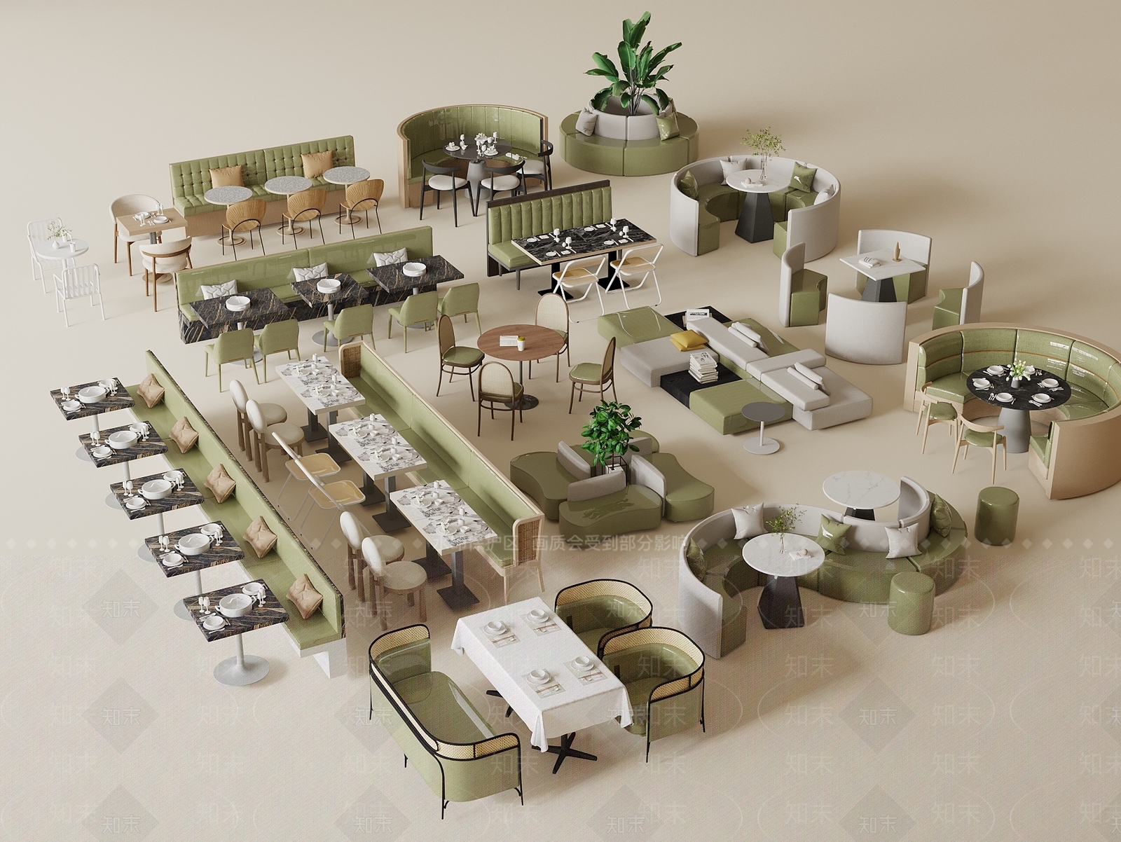 现代卡座沙发3D模型下载【ID:1191245884】