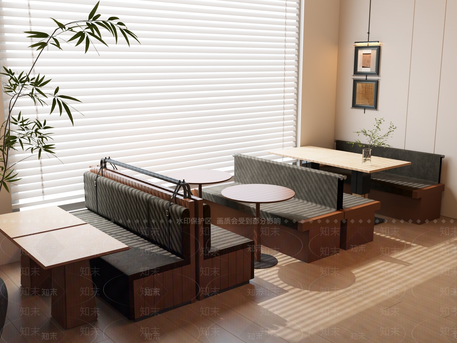 现代中古卡座沙发3D模型下载【ID:1191247576】