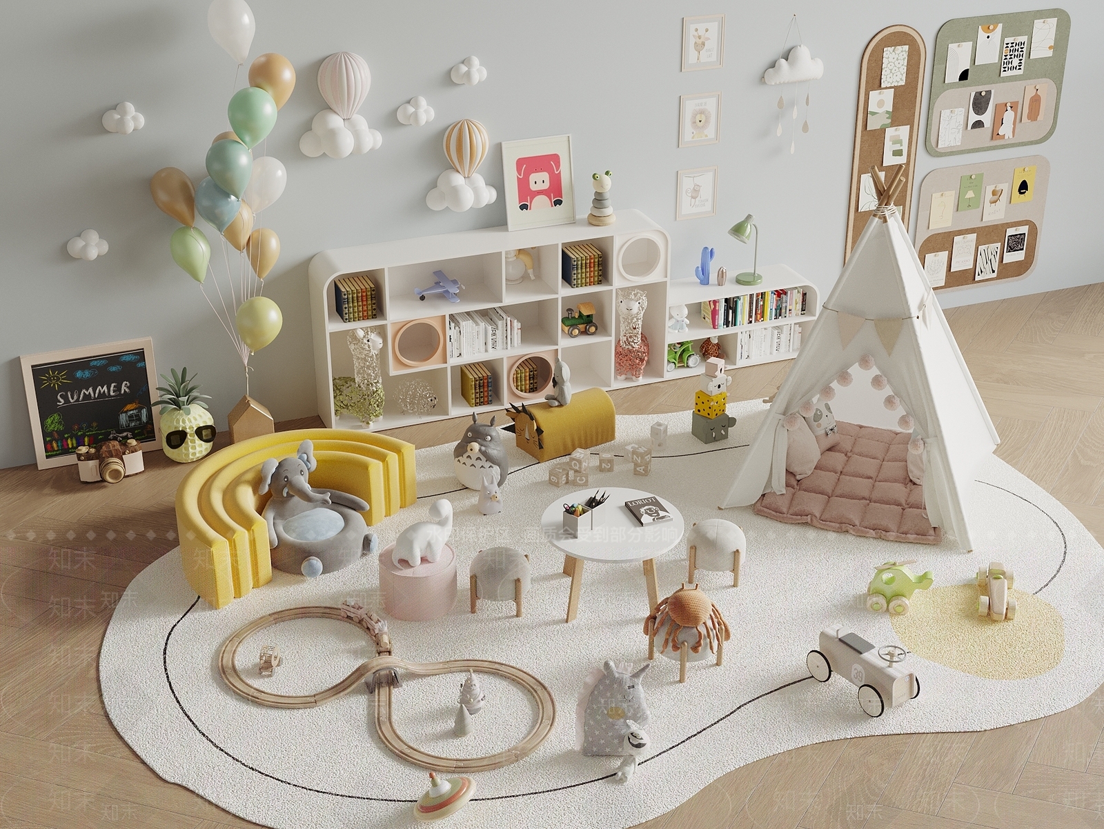 现代儿童娱乐室3D模型下载【ID:1191250134】