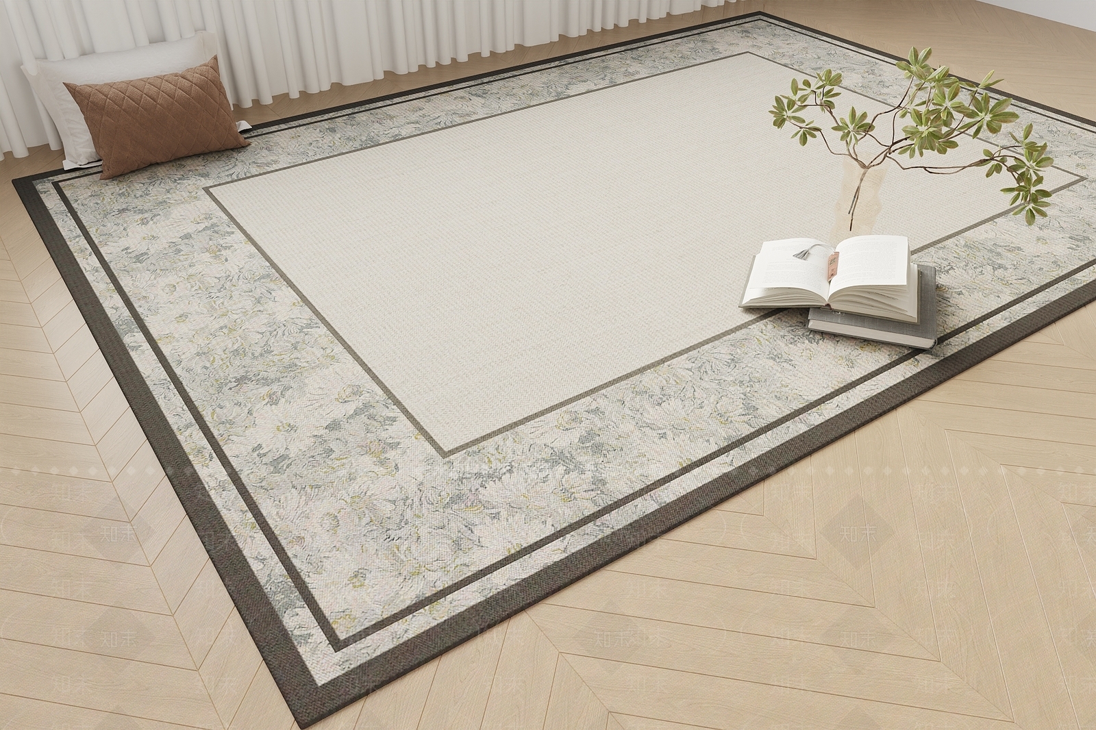 法式美式地毯3D模型下载【ID:1191251101】