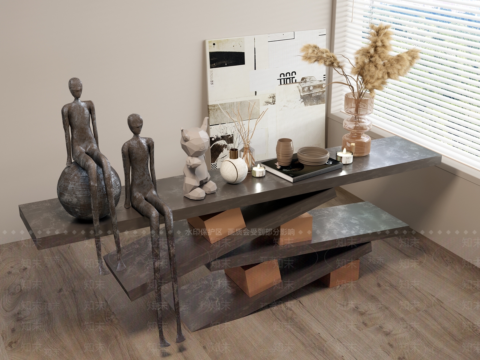 现代摆件组合3D模型下载【ID:1191251262】