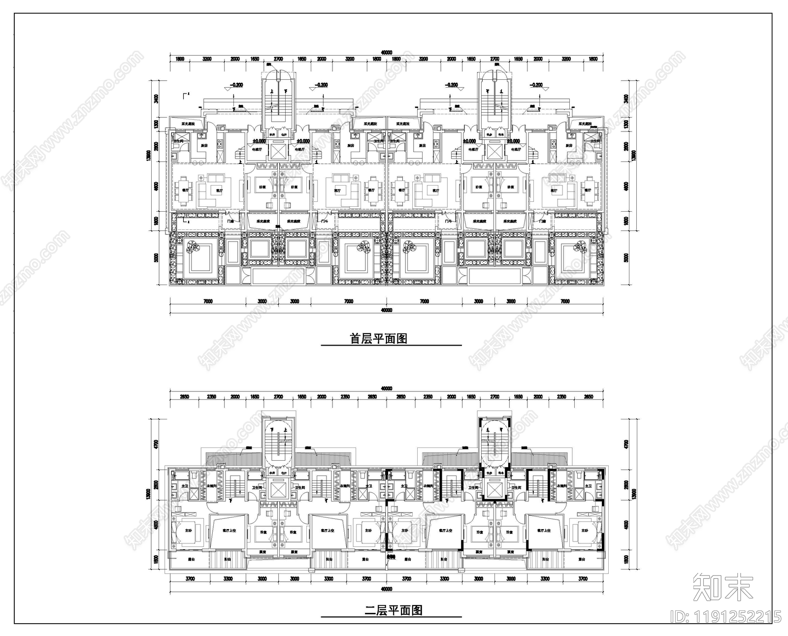 现代新中式别墅建筑施工图下载【ID:1191252215】