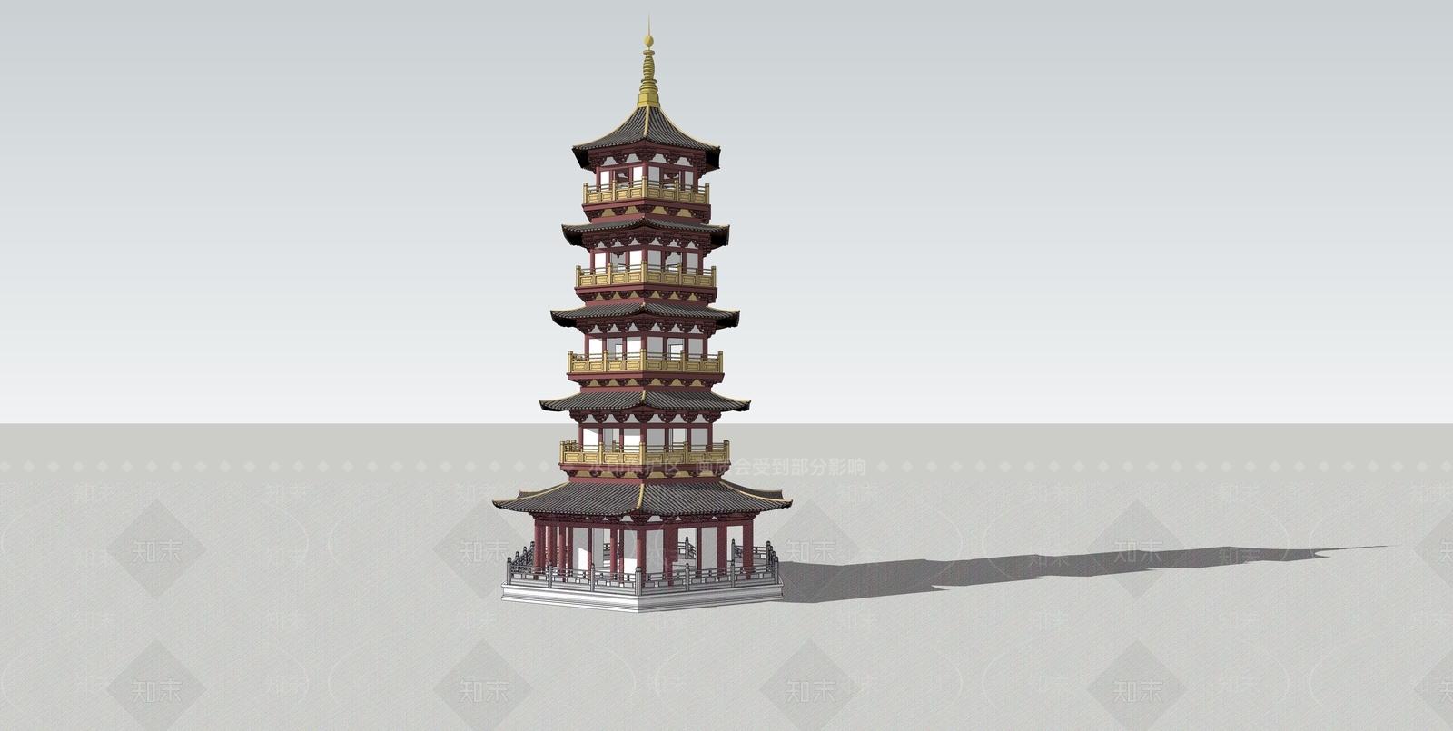 中式古建筑SU模型下载【ID:1191255099】