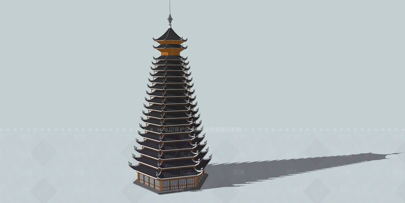 中式古建筑SU模型下载【ID:1191256360】