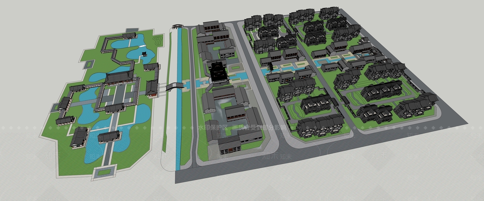 中式商业街SU模型下载【ID:1191256743】
