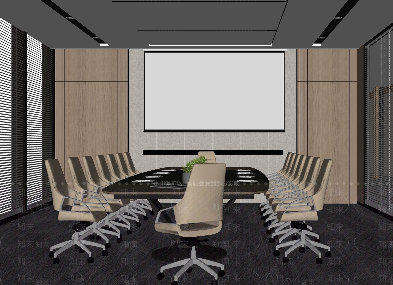 现代会议室SU模型下载【ID:1191259261】