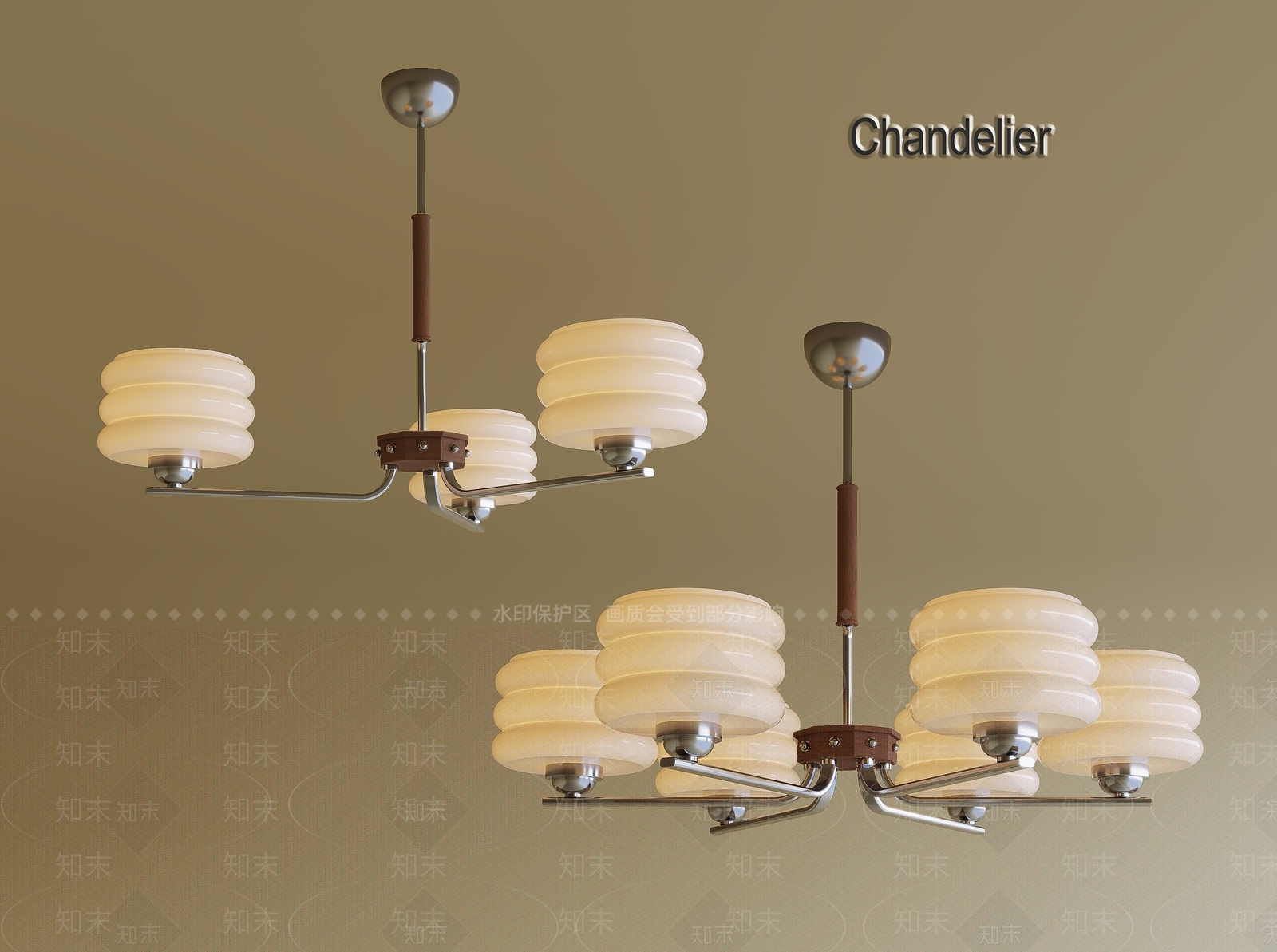 现代法式客厅吊灯3D模型下载【ID:1191259583】