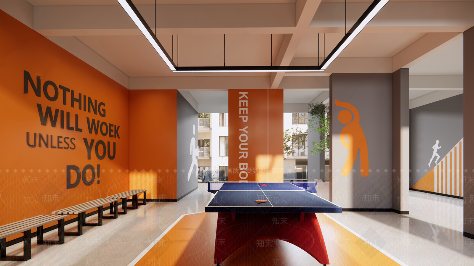 现代乒乓球室3D模型下载【ID:1191260008】