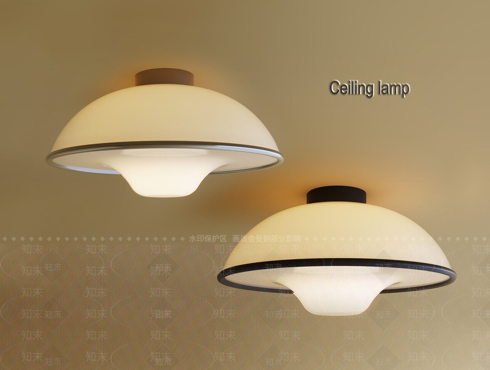 现代客厅吸顶灯3D模型下载【ID:1191260632】