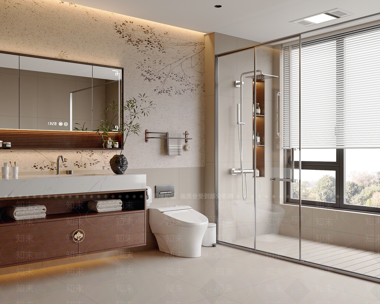 现代新中式卫生间3D模型下载【ID:1191263850】