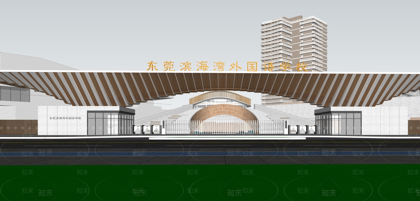 现代校园景观SU模型下载【ID:1191264854】