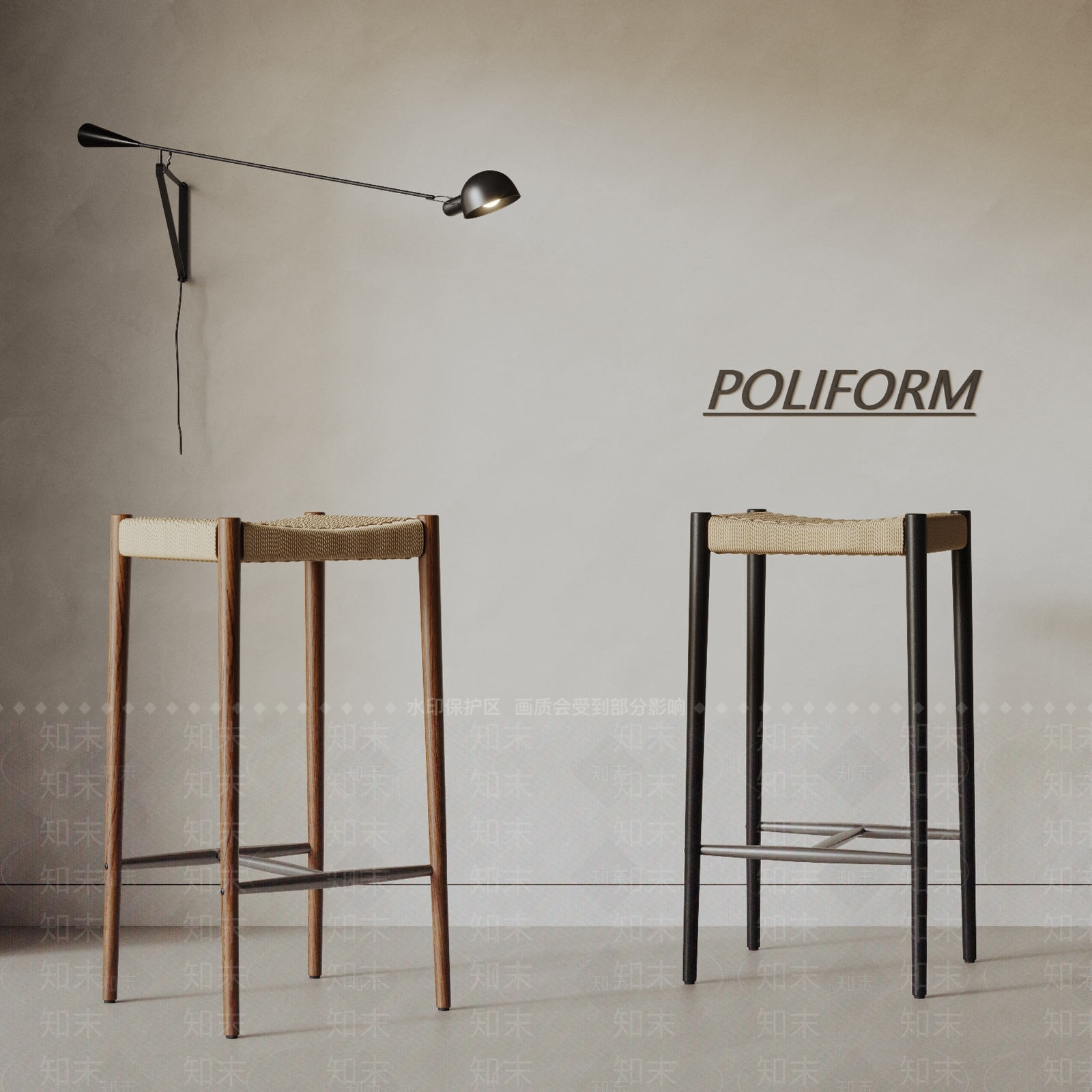 侘寂中古吧凳SU模型下载【ID:1191265006】