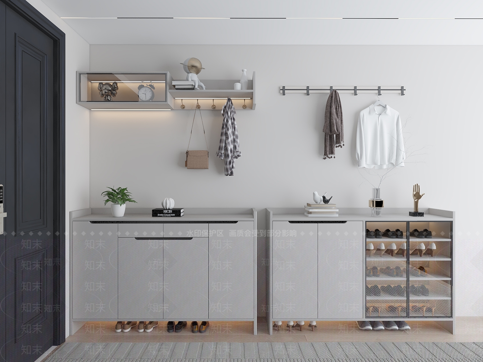 现代北欧鞋柜3D模型下载【ID:1191266922】