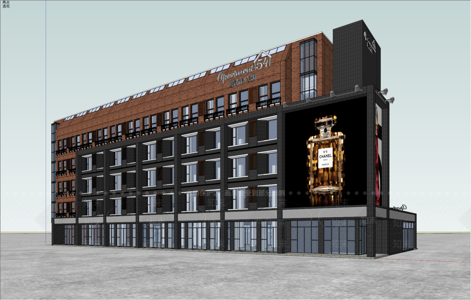 现代欧式酒店建筑SU模型下载【ID:1191267250】