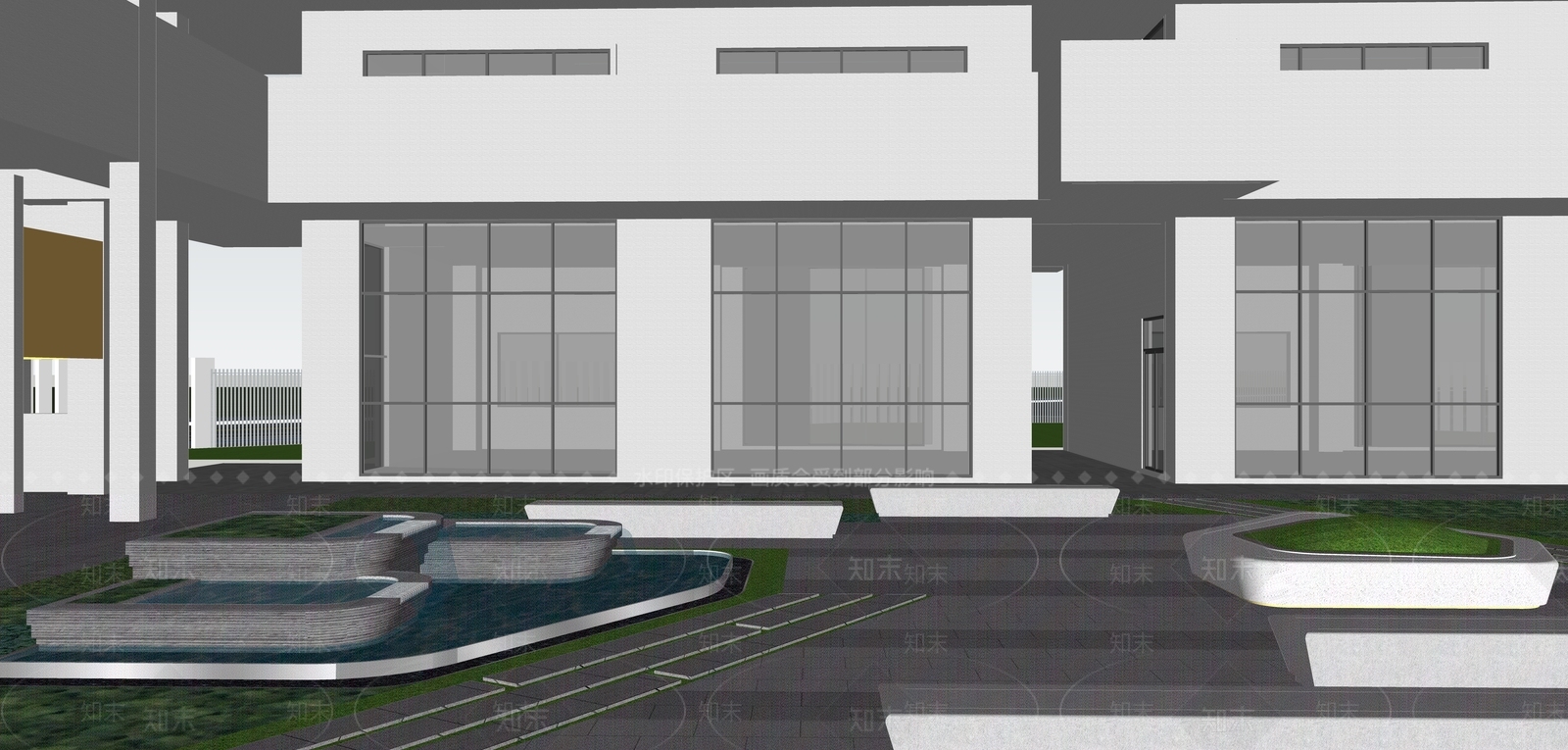 现代校园景观SU模型下载【ID:1191268996】