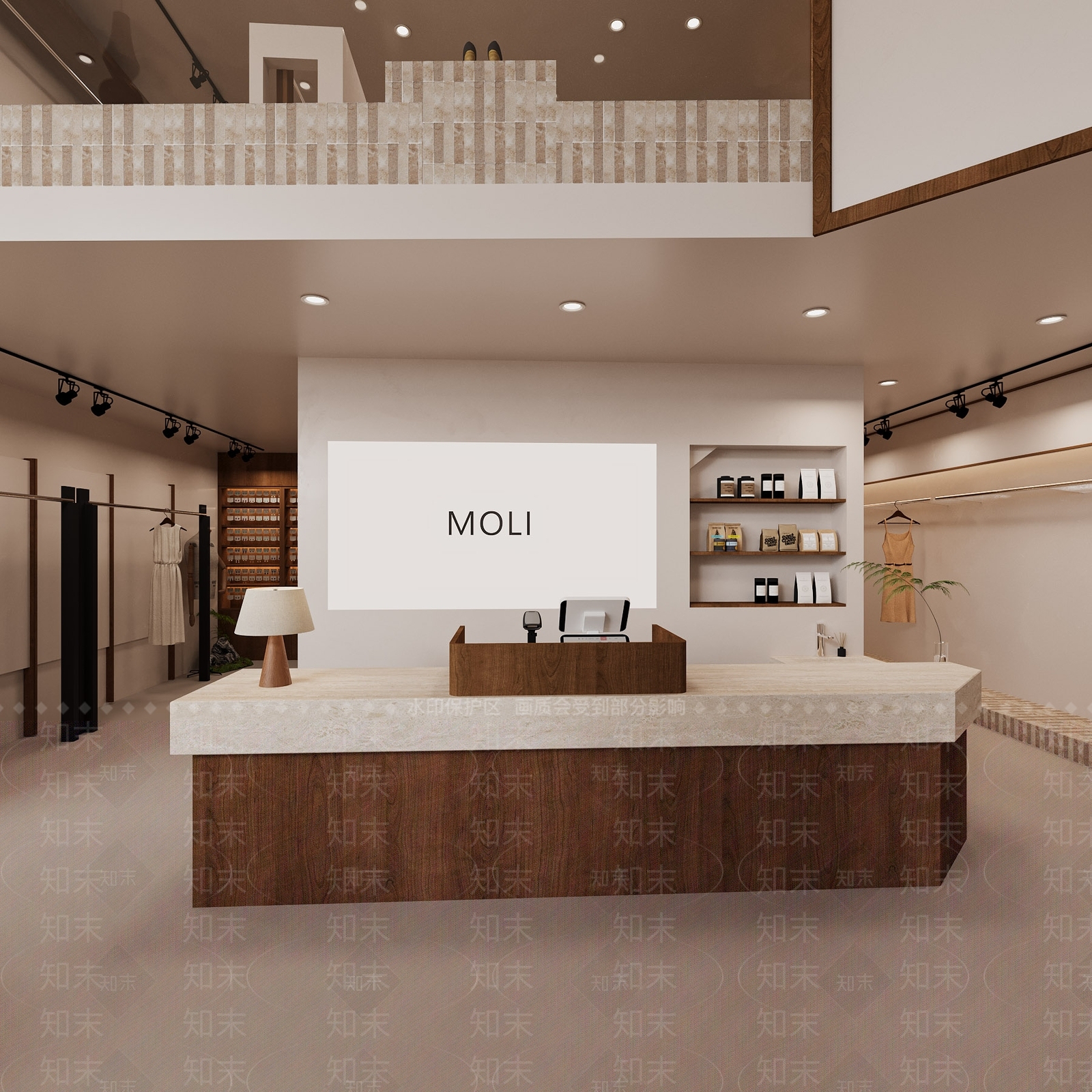 现代侘寂服装店3D模型下载【ID:1191270280】