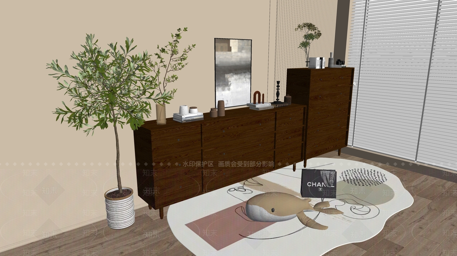 现代斗柜SU模型下载【ID:1191271357】