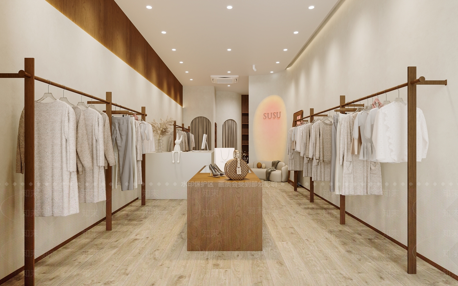 中古奶油服装店3D模型下载【ID:1191274259】