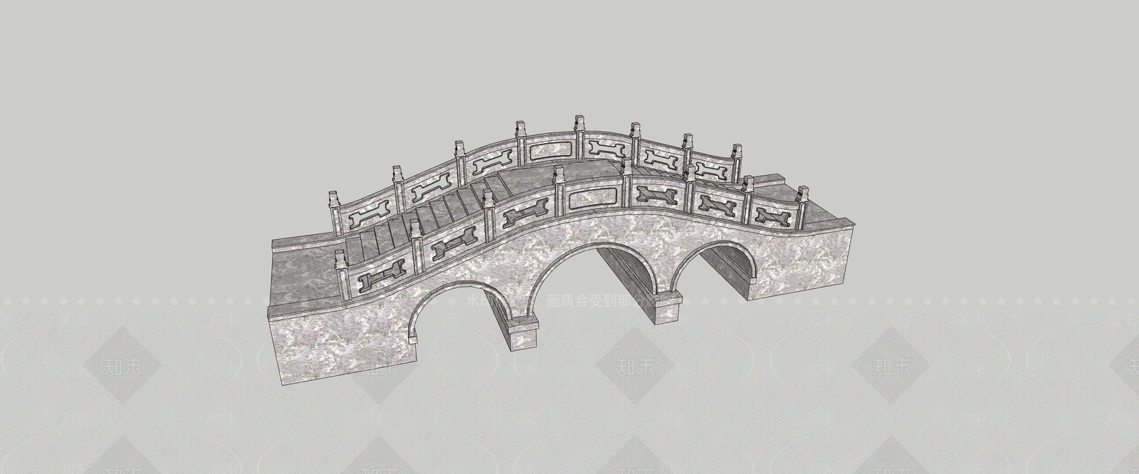 新中式景观桥SU模型下载【ID:1191277178】