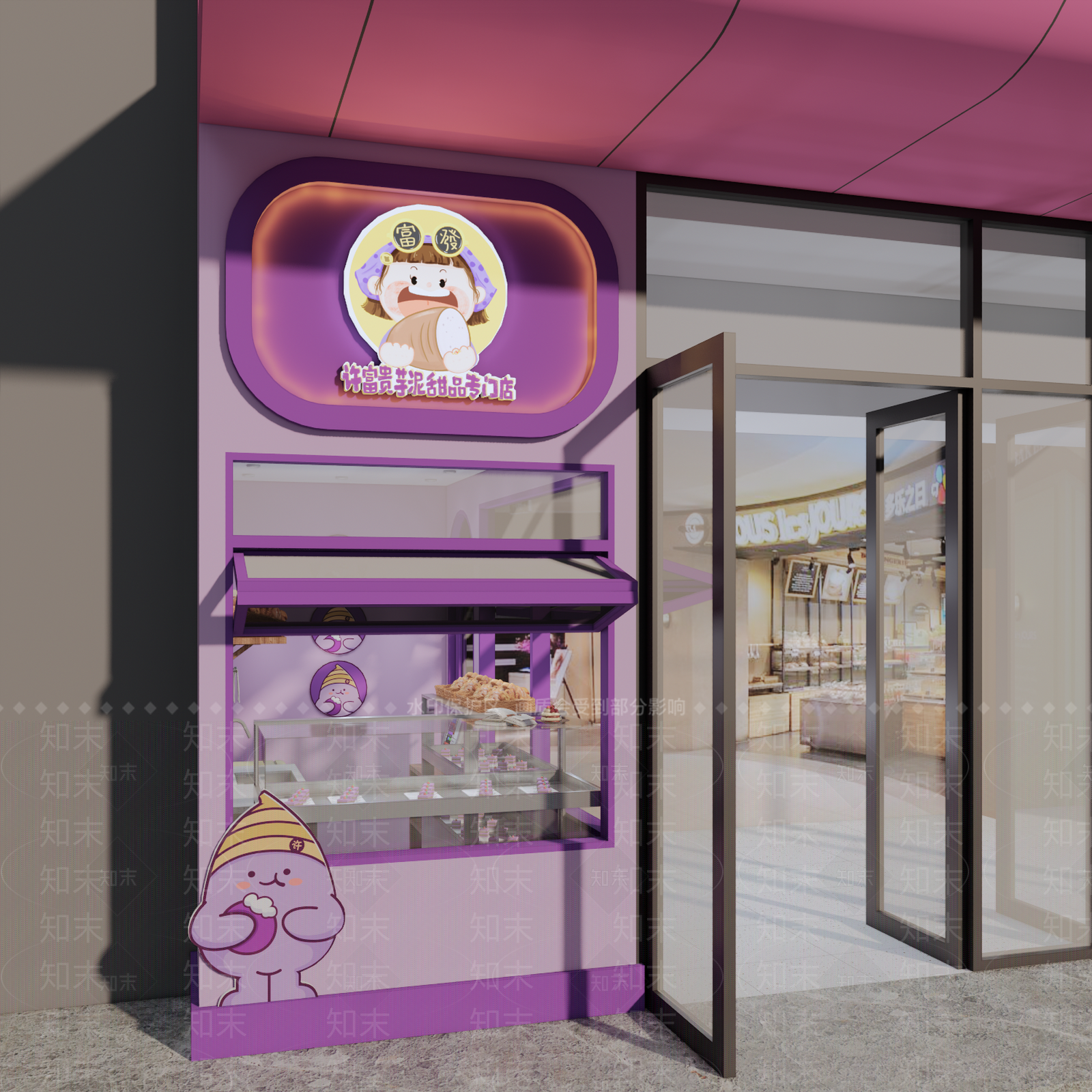 现代奶油甜品面包店SU模型下载【ID:1191284761】