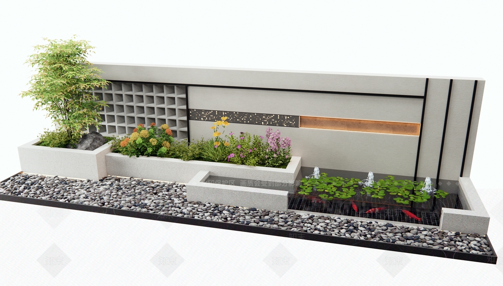 现代景墙3D模型下载【ID:1191289764】