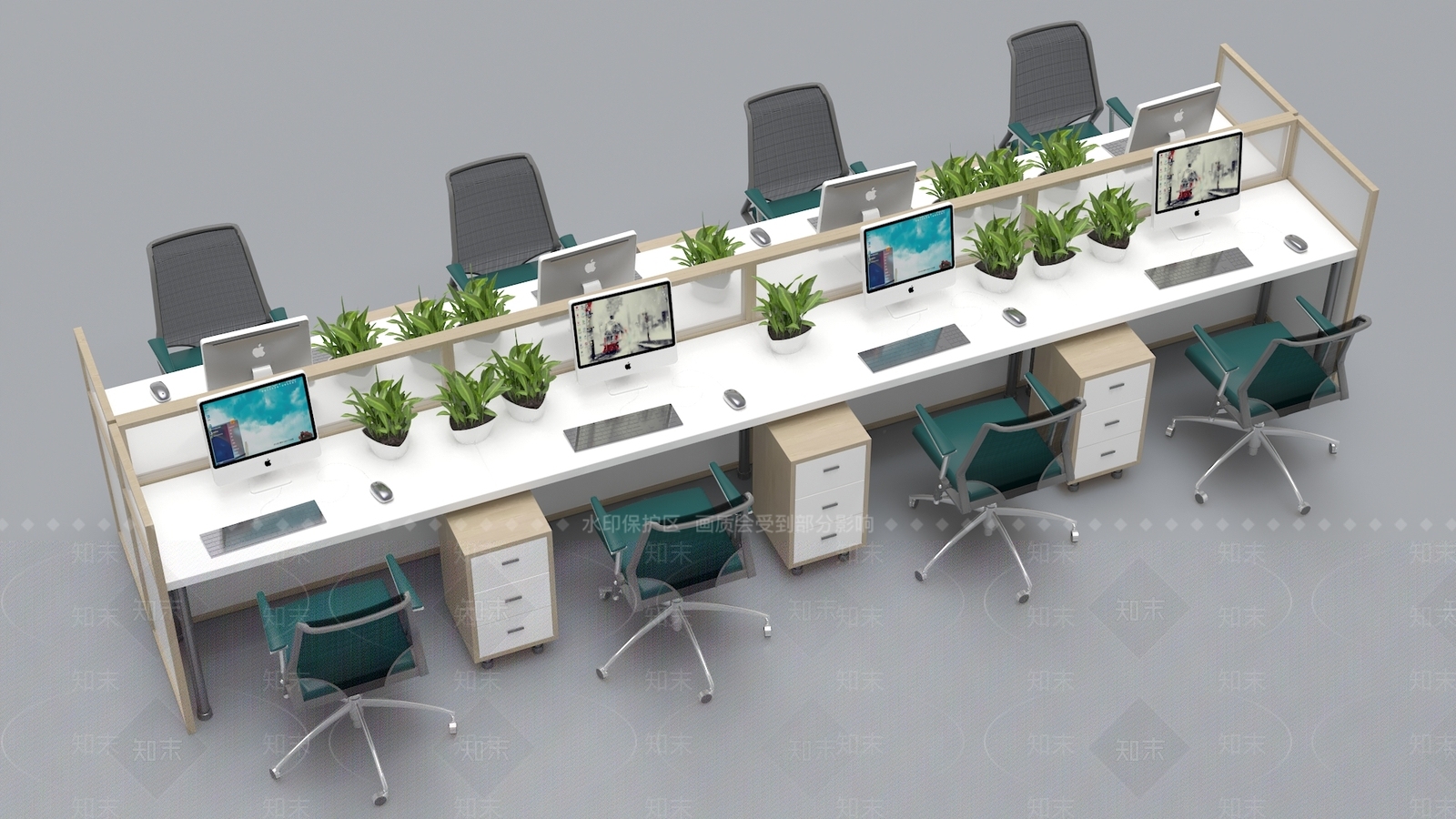 现代办公桌椅3D模型下载【ID:1191293673】