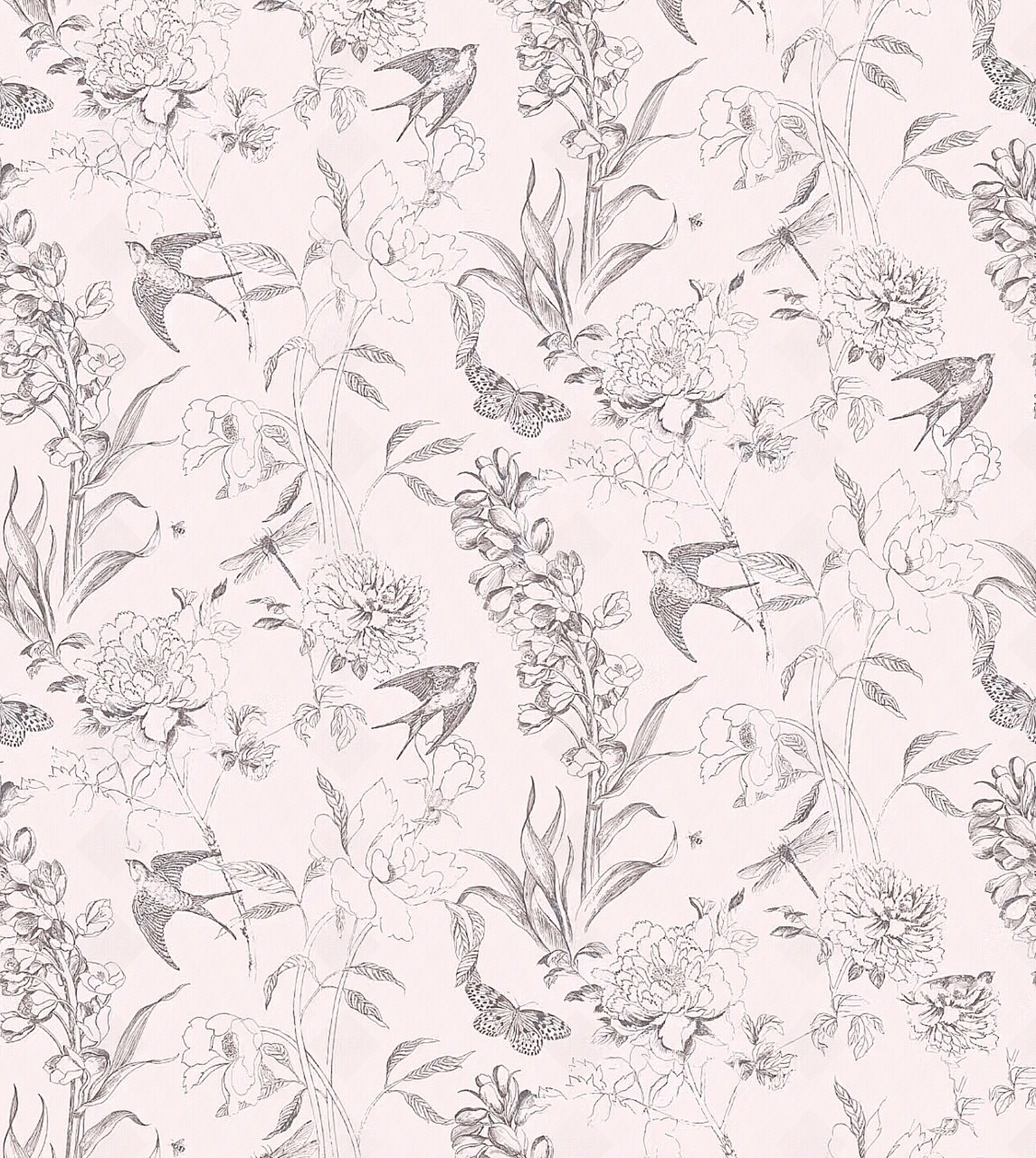 法式复古花鸟壁纸贴图下载【ID:1191293864】