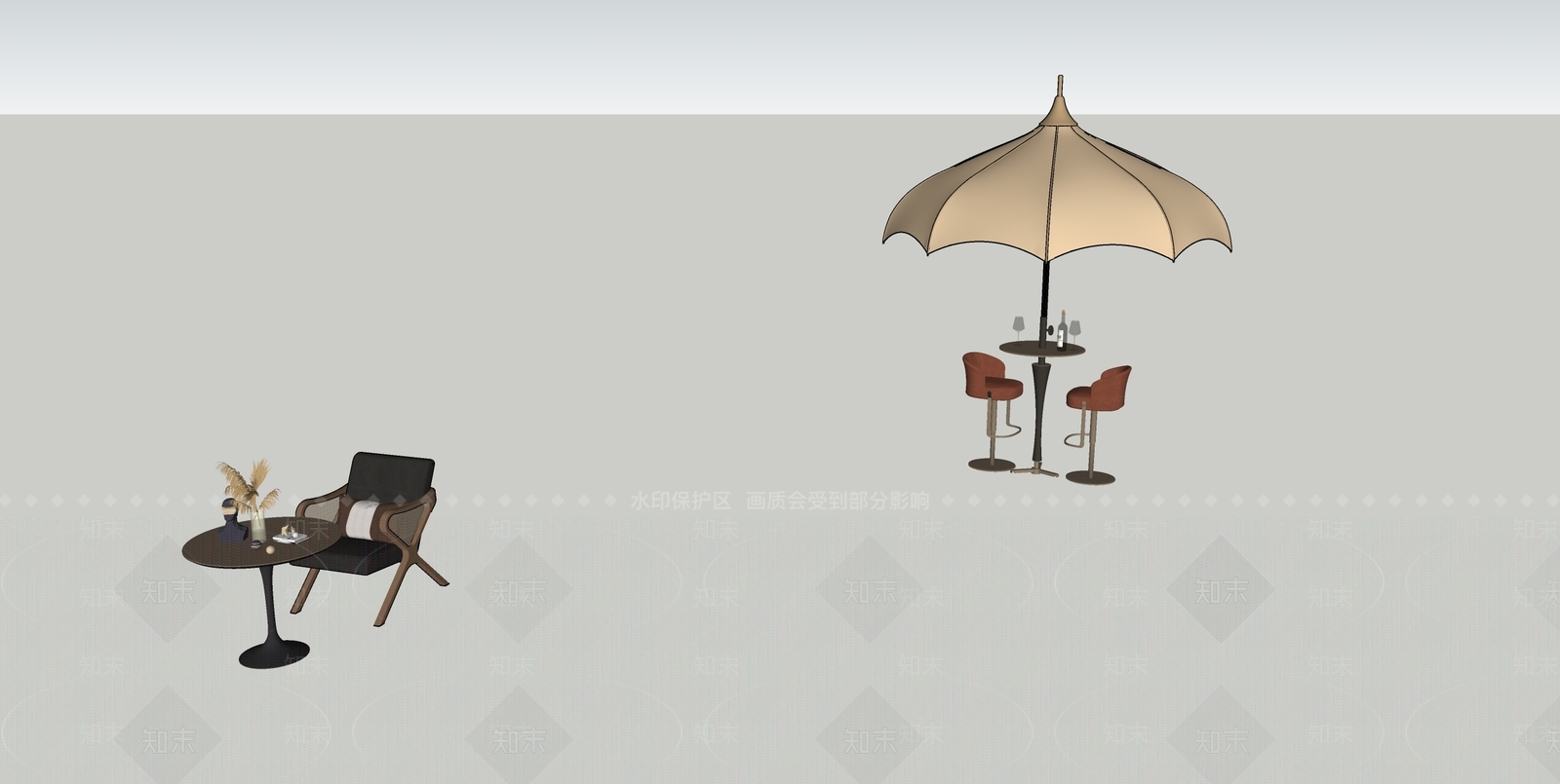 现代轻奢小区景观SU模型下载【ID:1191294699】