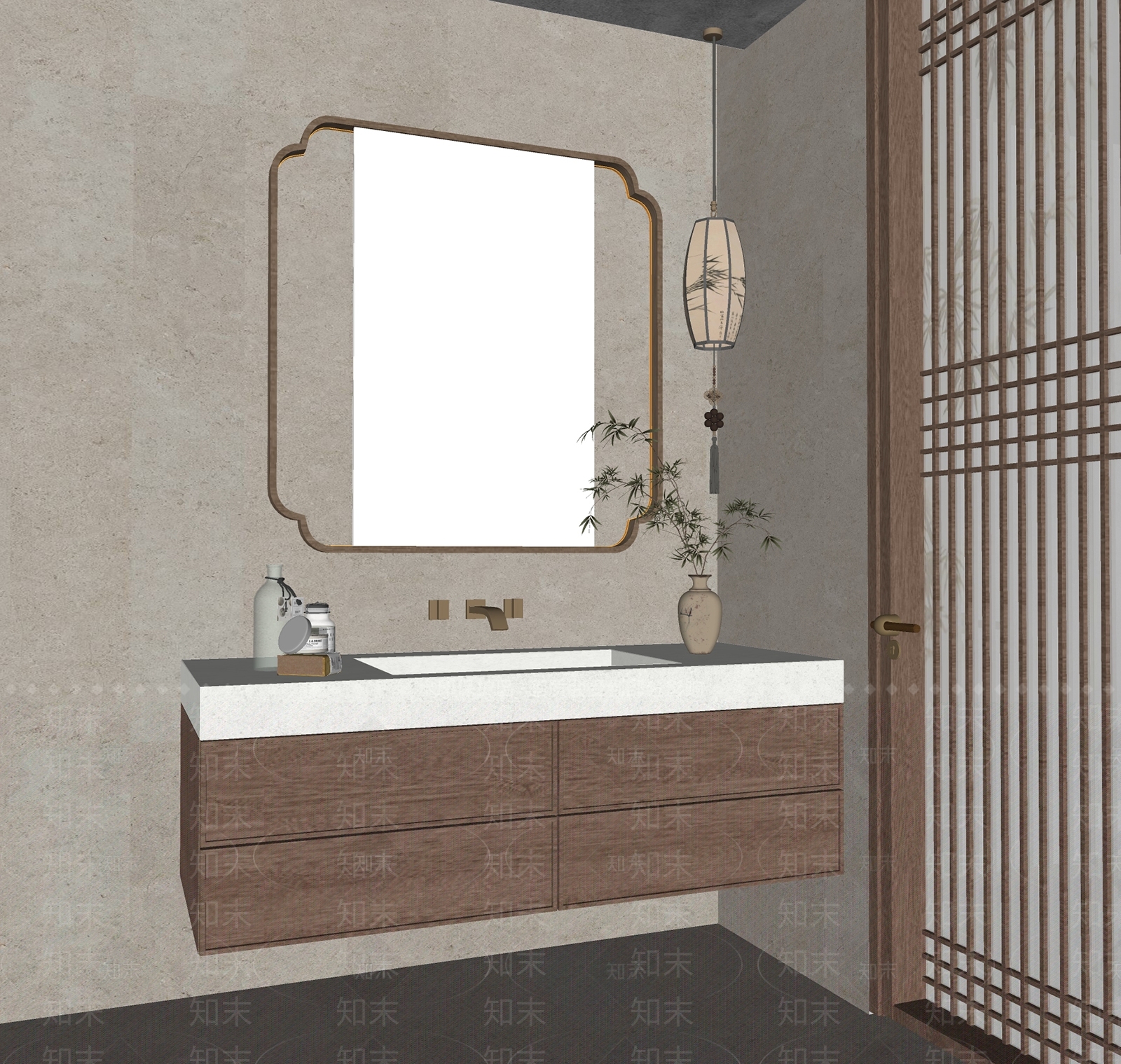 洗手台SU模型下载【ID:1191297736】