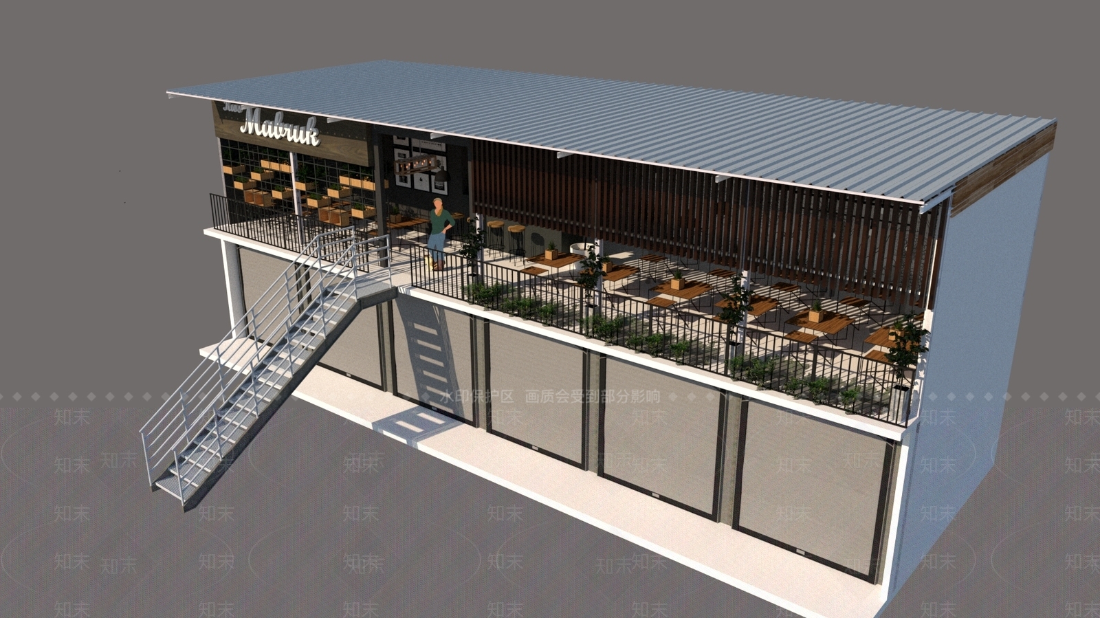现代餐饮建筑SU模型下载【ID:1191299622】
